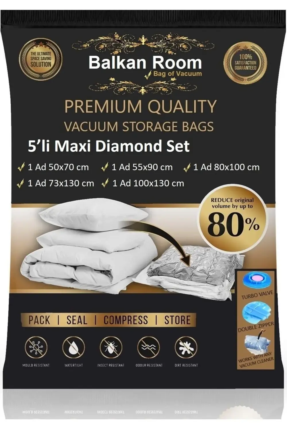 Vakum Hurcu 5’li Maxi Diamond Set Vakumlu Hurç Vakumlu Poşet