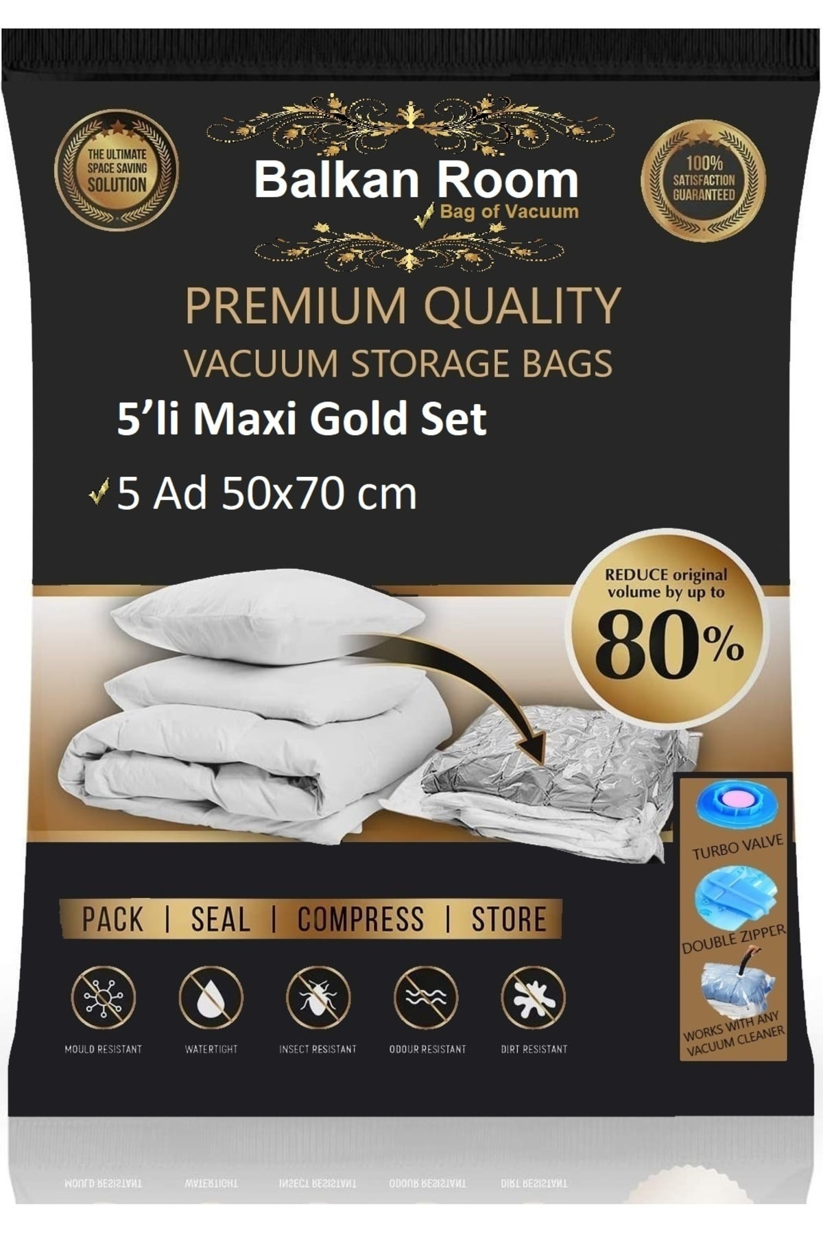 Vakum Hurcu 5’li Maxi Gold Set Vakumlu Hurç Vakumlu Poşet