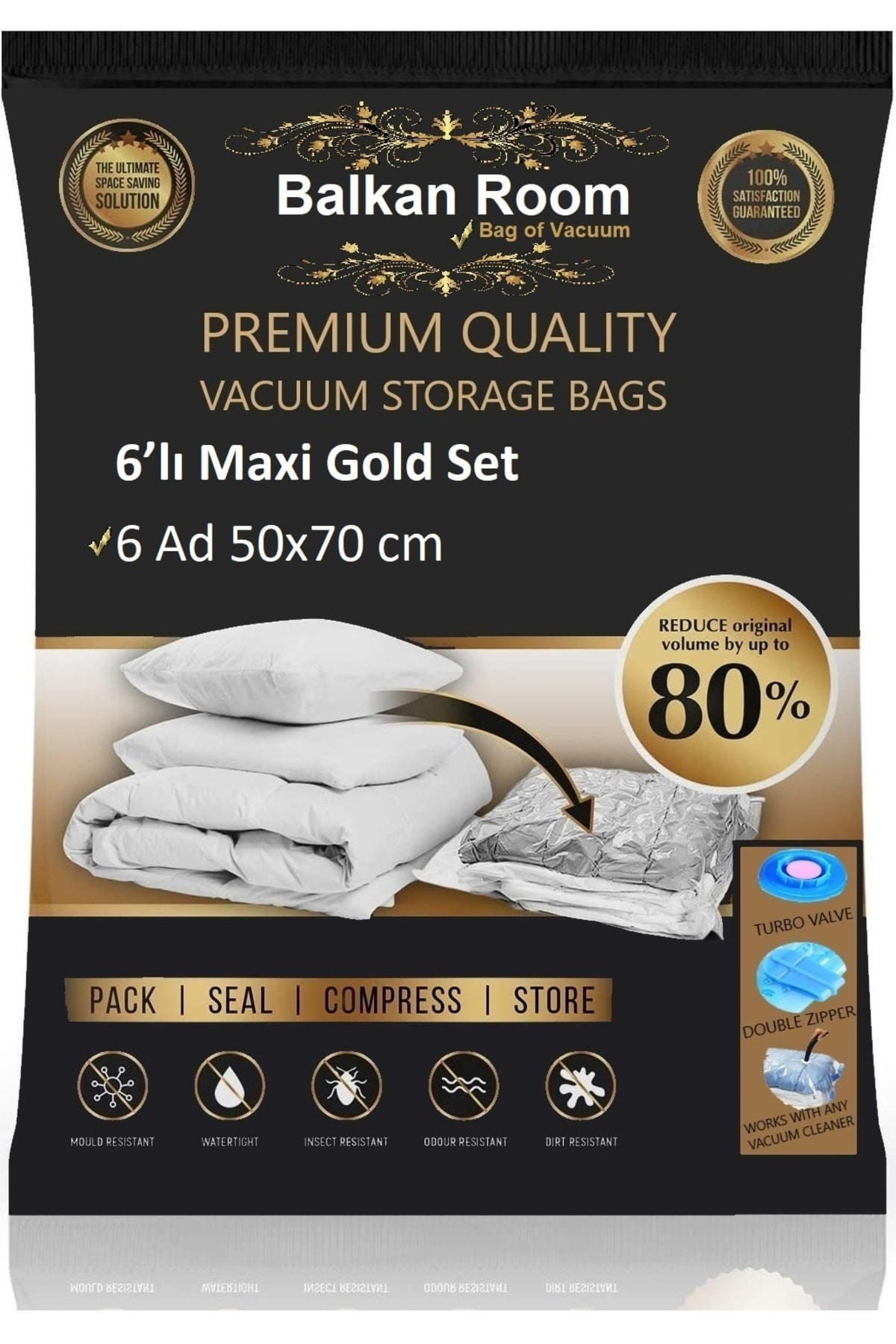 Vakum Hurcu 6'lı Maxi Gold Set Vakumlu Hurç Vakumlu Poşet