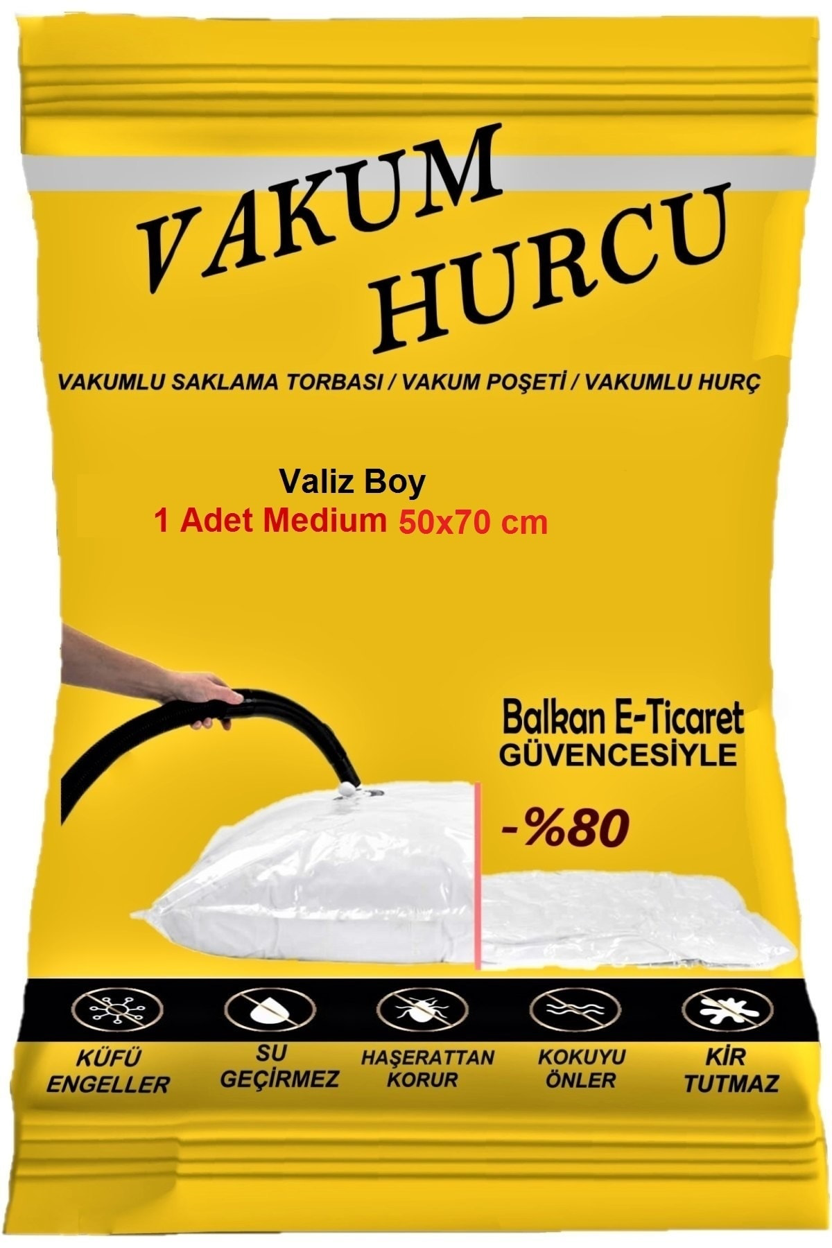 Vakum Hurcu Valiz Boy Medium 50x70 Cm Vakumlu Hurç - Vakumlu Poşe