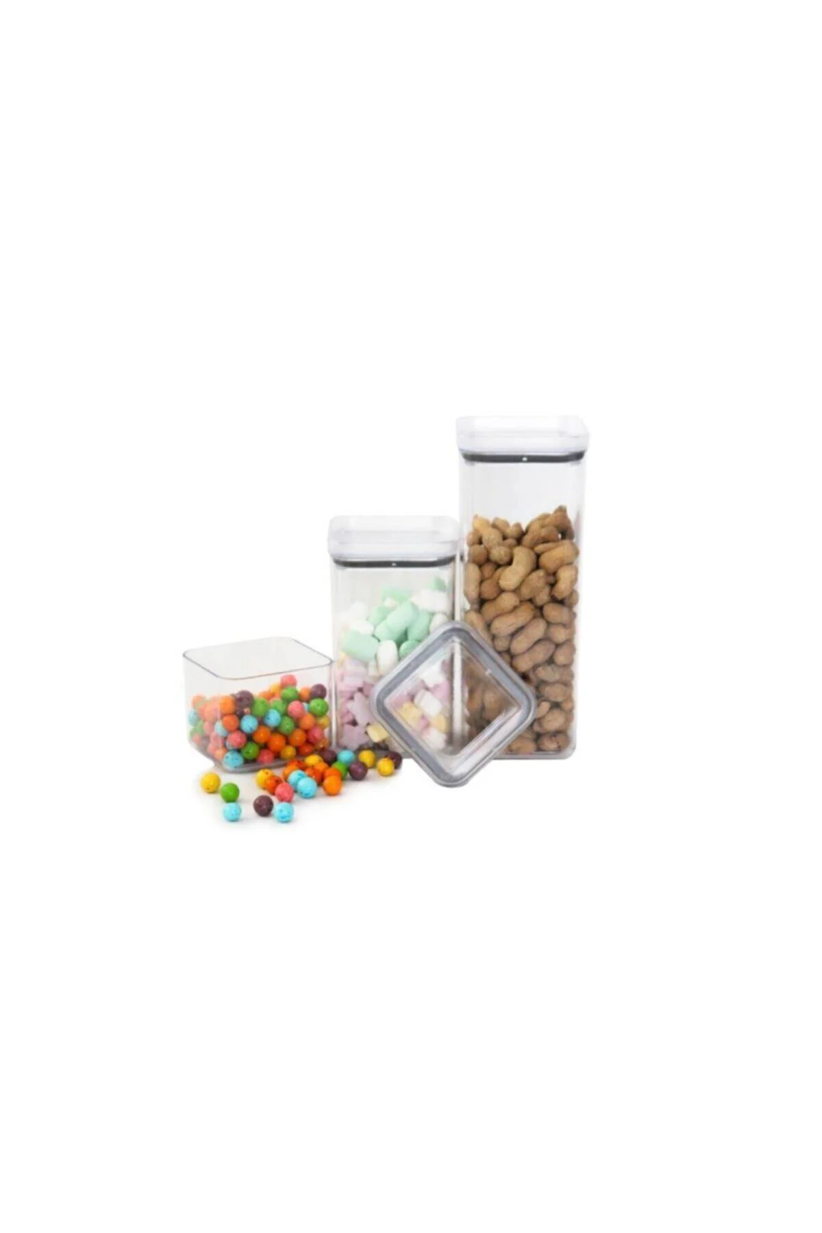 Vakum Kapaklı Kristal Saklama Kabı 9'lu Set