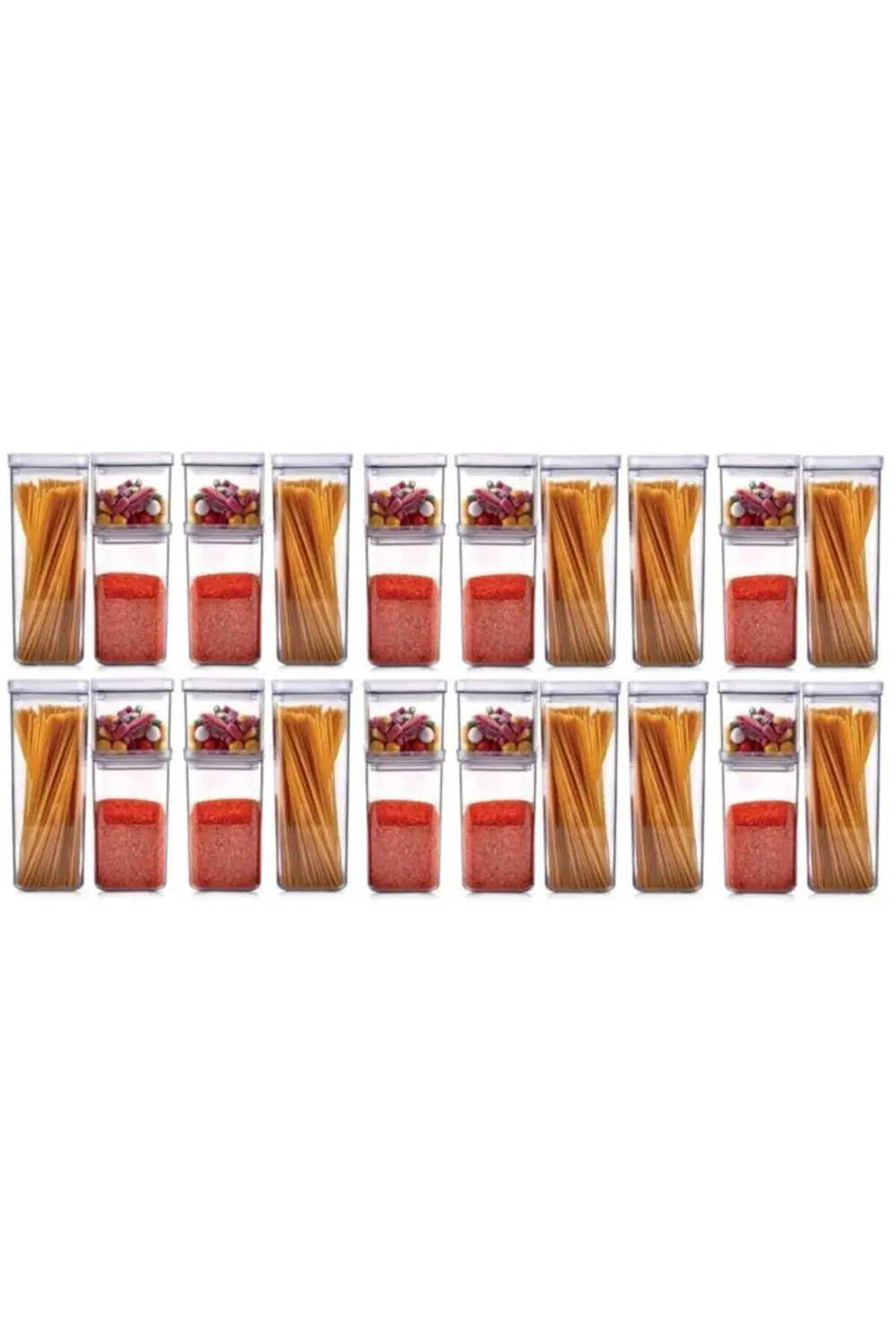 Vakum Kapaklı Kristal Saklama Kabı 30'lu Set