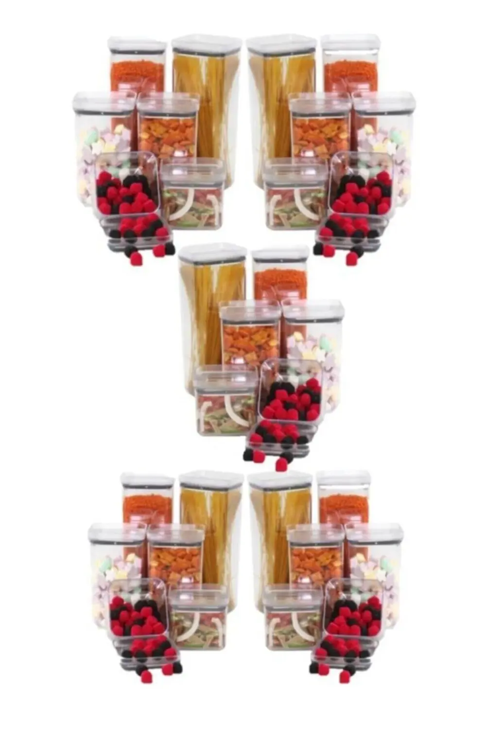 Vakum Kapaklı Kristal Saklama Kabı 30'lu Set