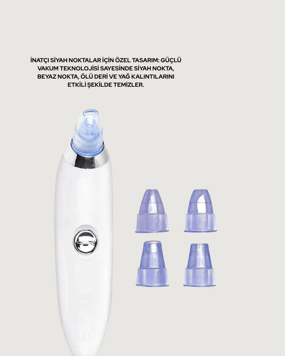 Vakum Teknolojili Siyah Nokta Temizleyici Cihaz - 4 Farklı Başlık & Derin Gözenek Temizliği