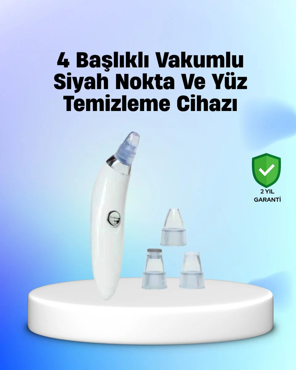 Vakum Teknolojili Siyah Nokta Temizleyici Cihaz - 4 Farklı Başlık & Derin Gözenek Temizliği