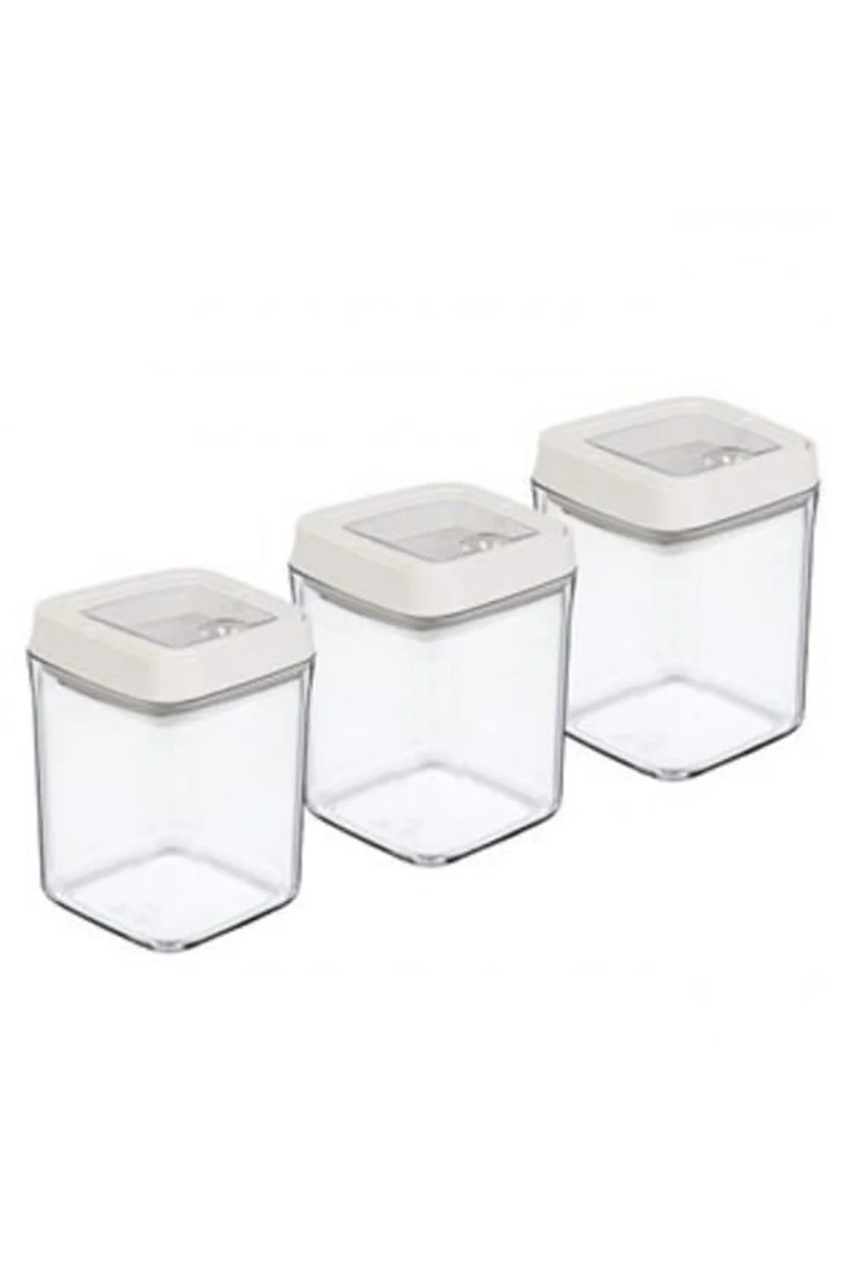 Vakumlu Erzak Kavanozu Kare 3lü Set Royaleks-OKY-234