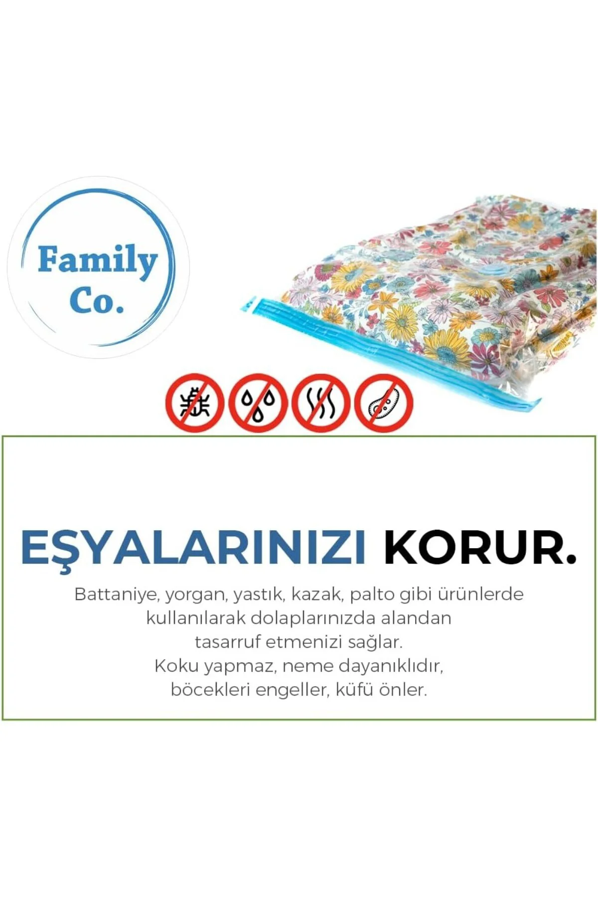Vakumlu Hurç Poşet Setleri 5 Parça 50x70-2, 60x80-2, 80x100-1