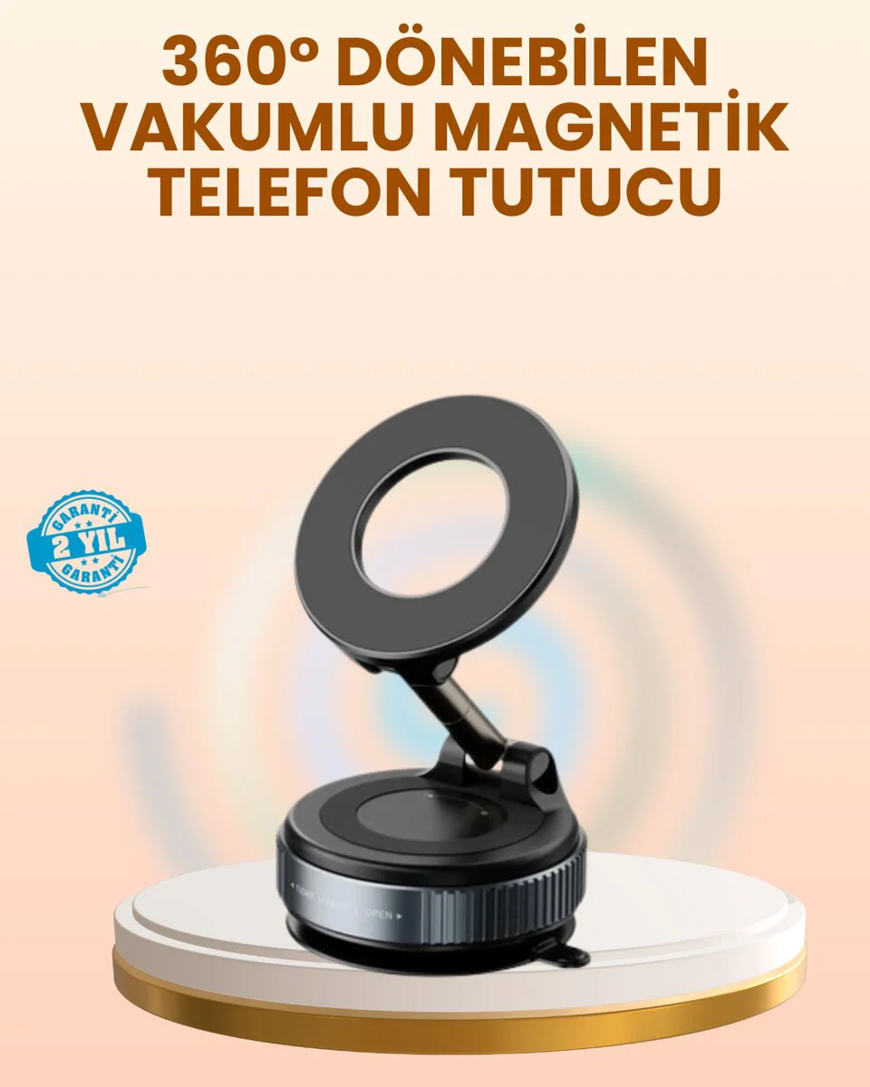 Vakumlu Manyetik Araç Telefon Tutucu - Güçlü Tutuş ile Sürüş Güvenliği