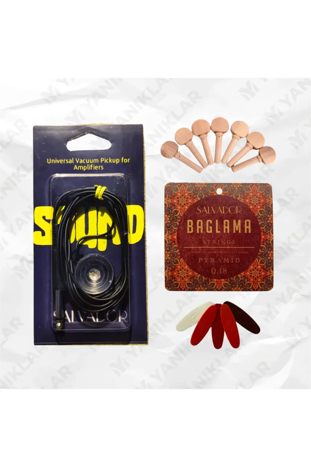 Vakumlu Öpücük Mikrofon (0.18 Bağlama Teli +Burgu+Tezene) Seti