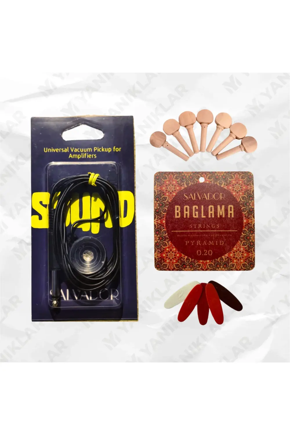 Vakumlu Öpücük Mikrofon (0.20 Bağlama Teli +Burgu+Tezene) Seti