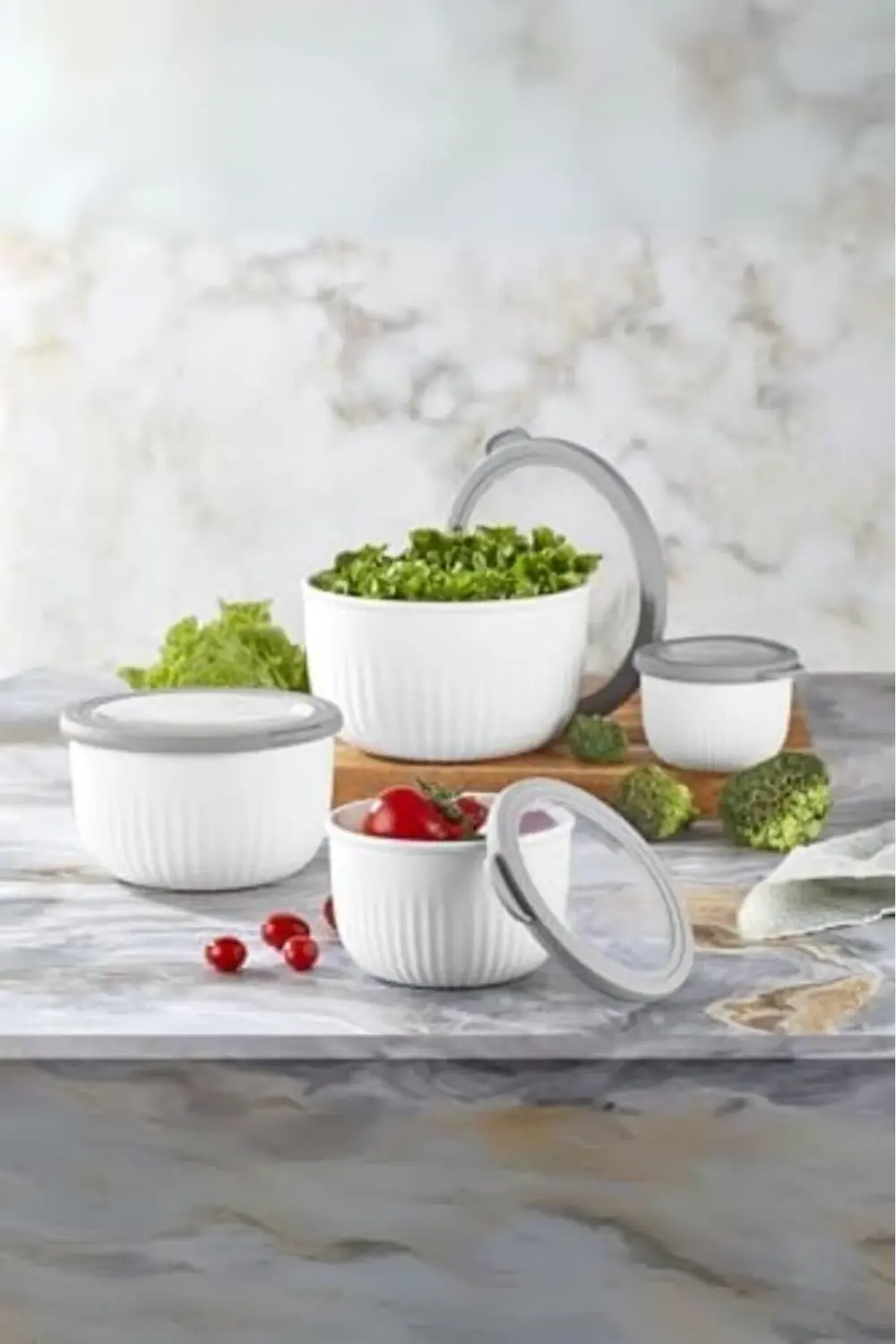 Vakumlu Saklama Kabı, Beyaz, 4'Lü, Beyaz 395519