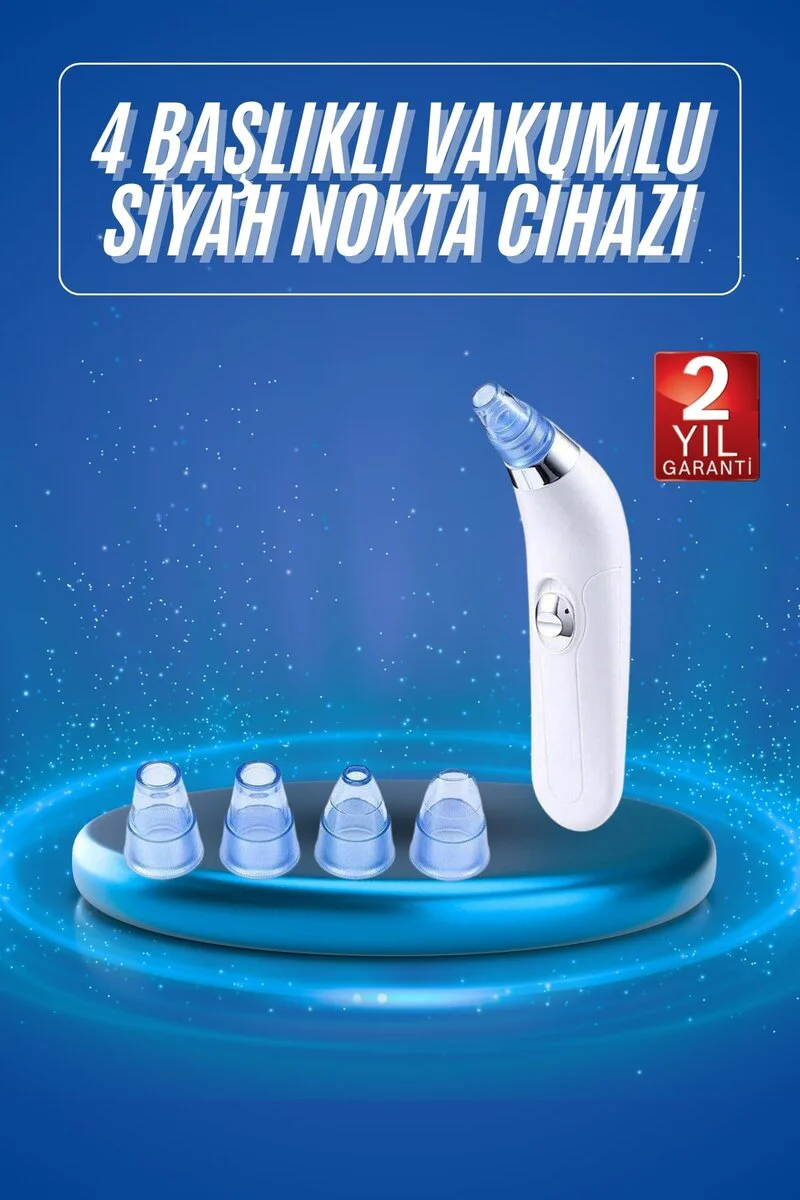 Vakumlu Siyah Nokta ve Yüz Temizleme Cihazı 4 Başlıklı - Derin Temizleme ve Gözenek Azaltma