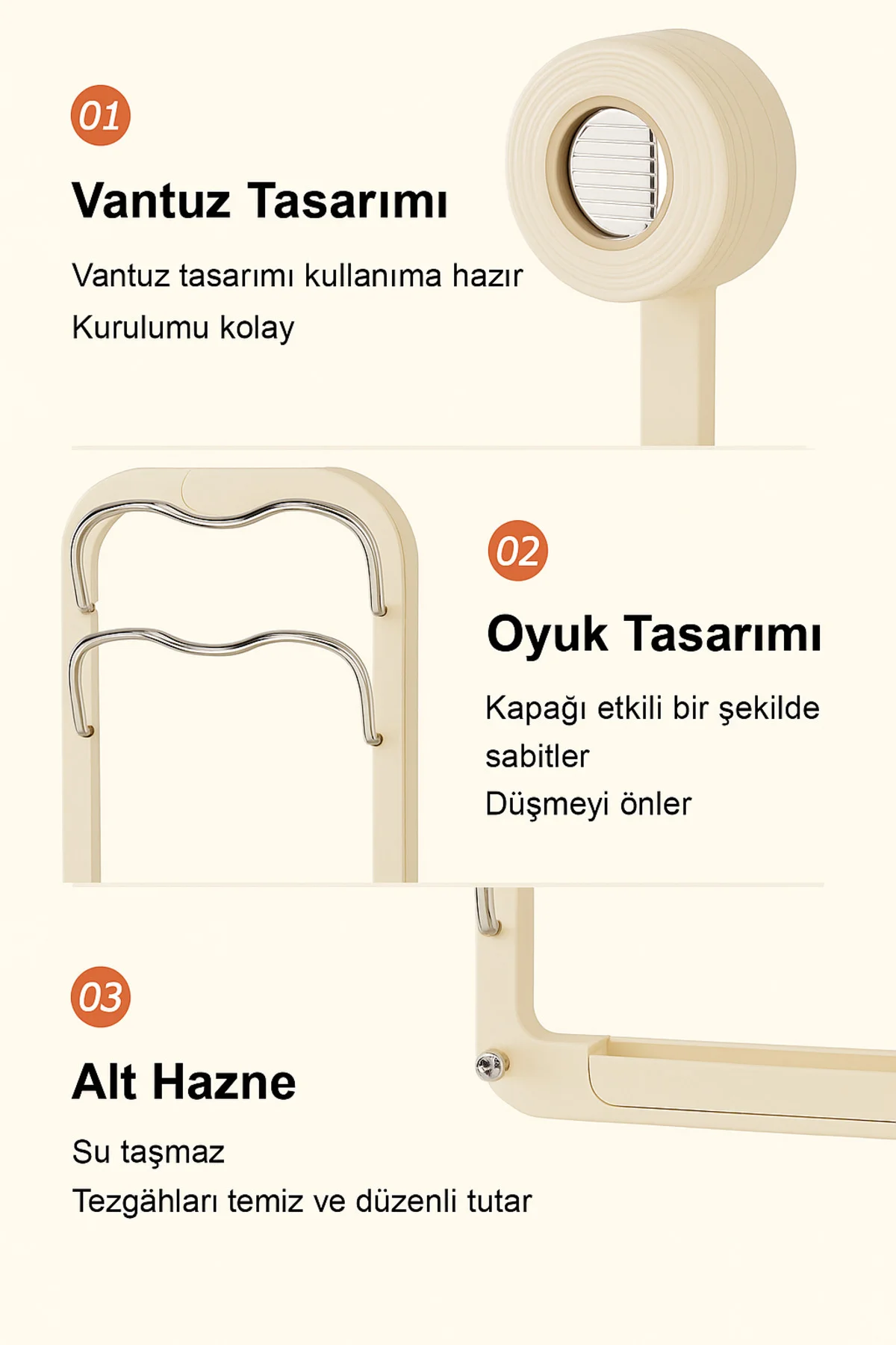 Vakumlu Tencere Kapağı ve Kesme Tahtası Tutucu - Vakumlu Yapışkan
