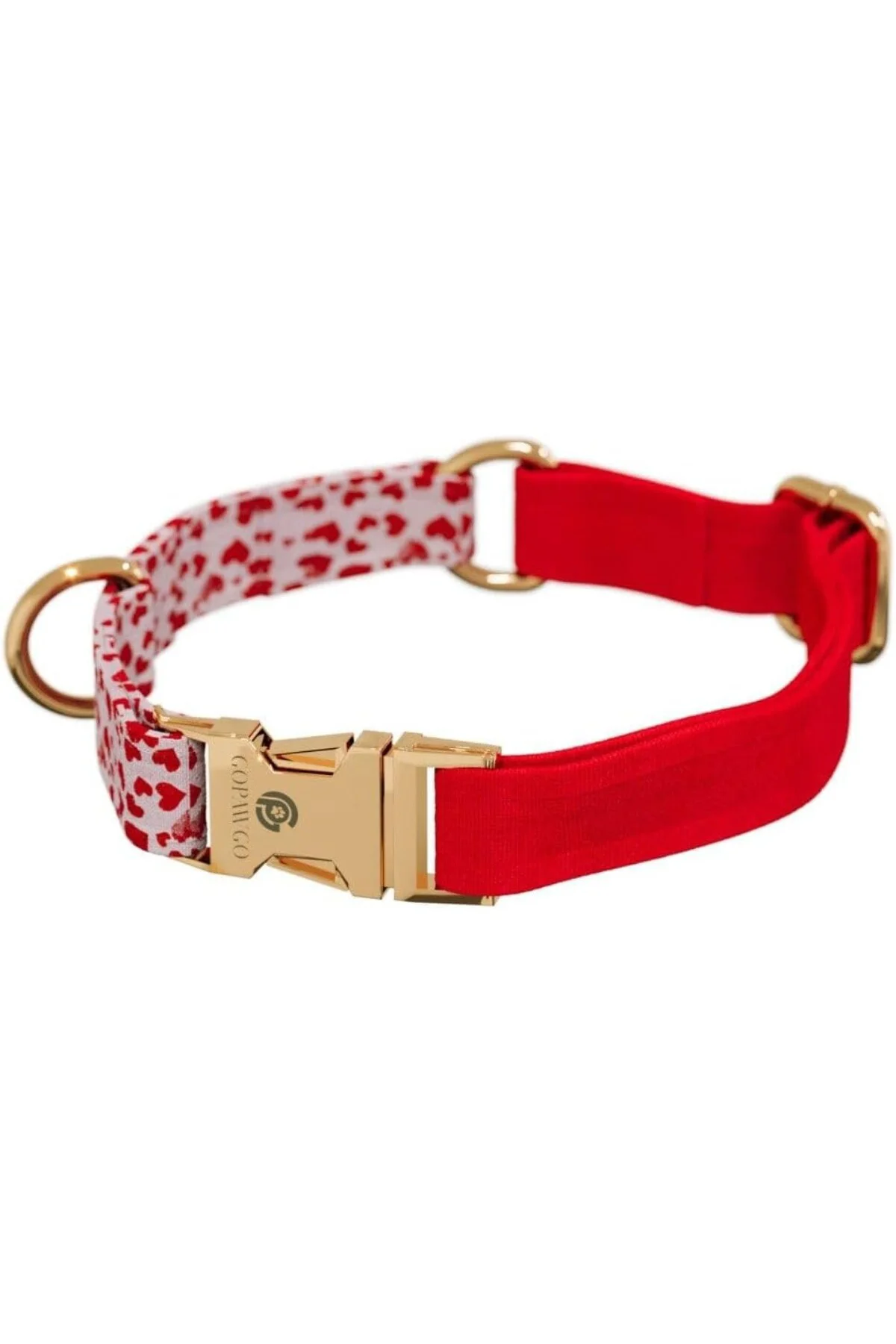 Valentine Kedi Boyun Tasması Standart Kırmızı ve Kalpli Desen