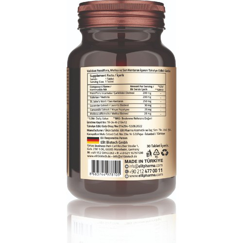 Valıdus Passıflora Valerıan + Lavander + Camomılle + St. John's W