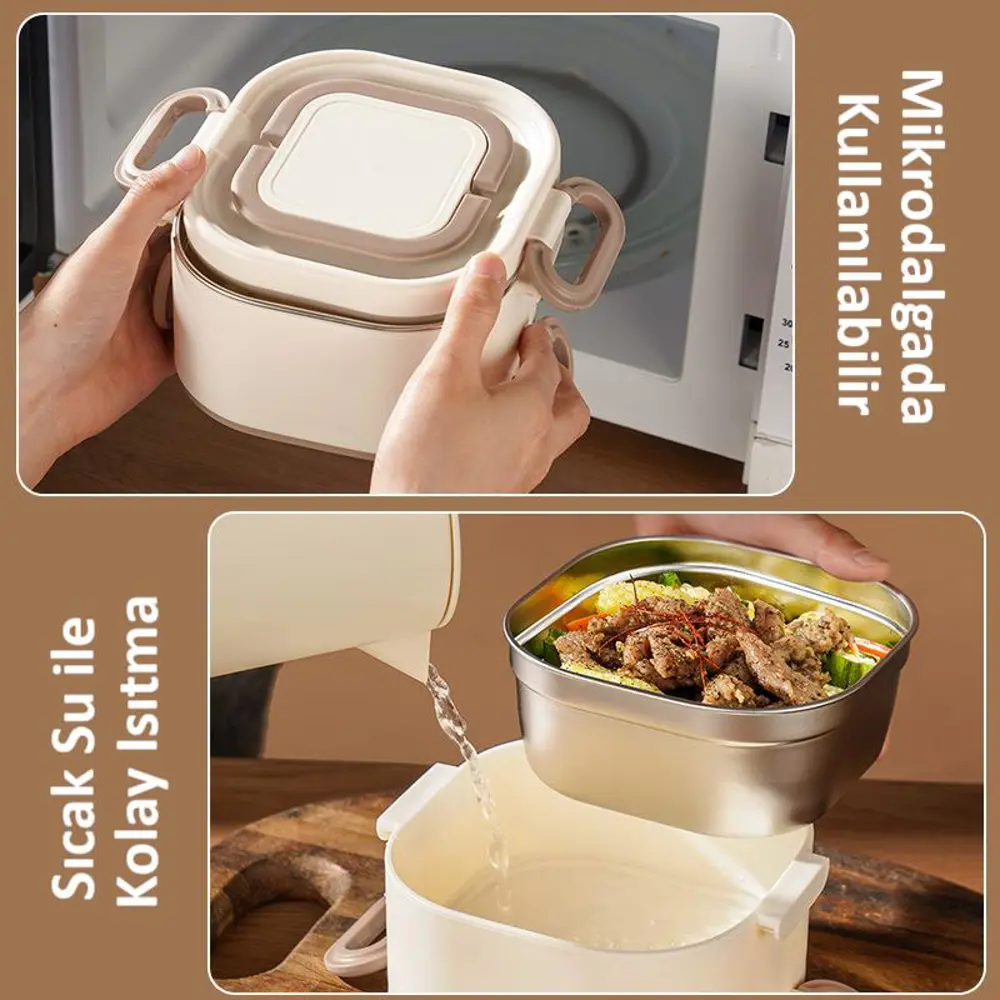 Valkyrie 1300 ML 2 Katlı Paslanmaz Çelik Yemek Kabı – Termal Taşı