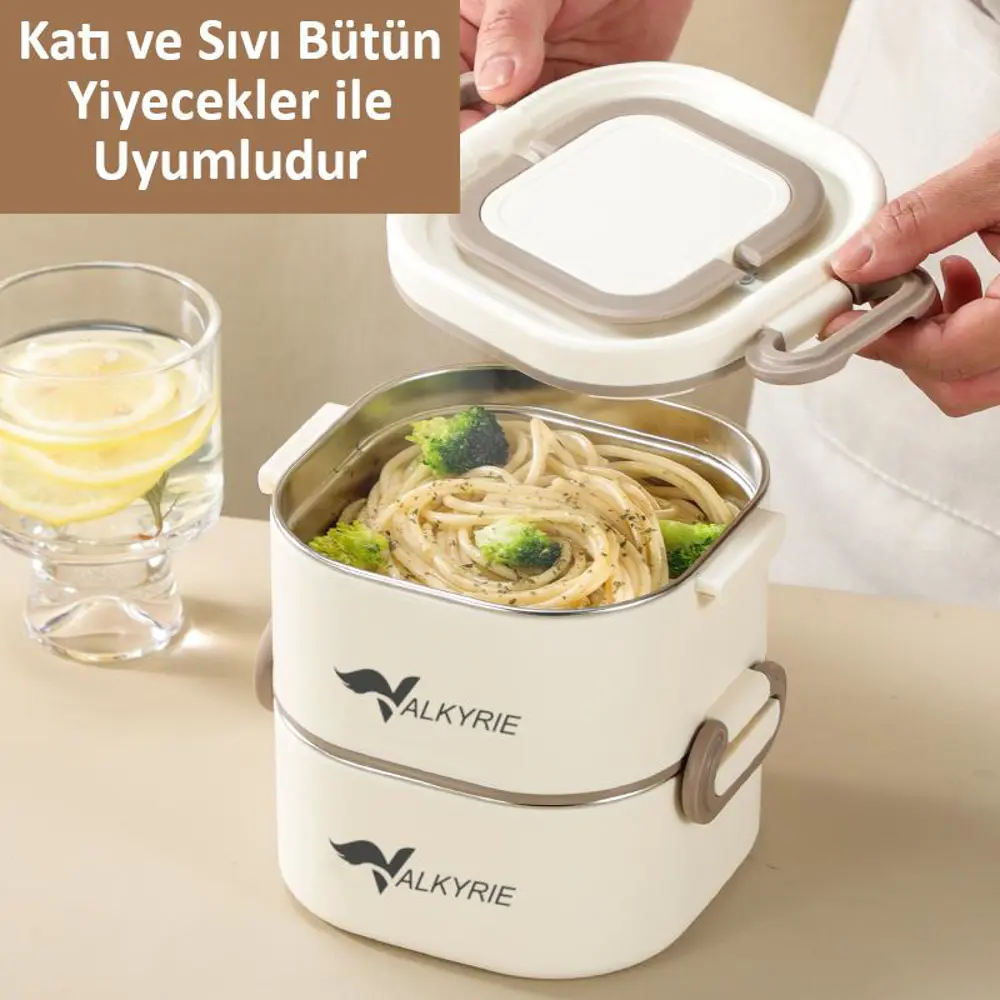 Valkyrie 1300 ML 2 Katlı Paslanmaz Çelik Yemek Kabı – Termal Taşı