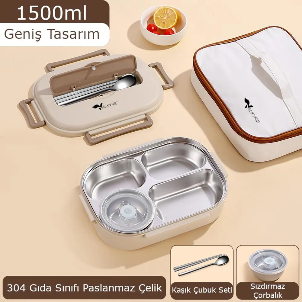 Valkyrie 1500 ml Termal Yemek Kutusu | 304 Paslanmaz Çelik | Sızd