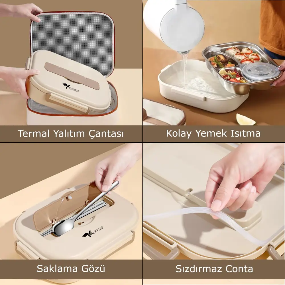 Valkyrie 1500 ml Termal Yemek Kutusu | 304 Paslanmaz Çelik | Sızd