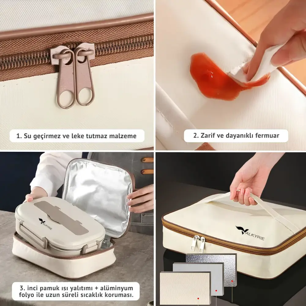 Valkyrie 1500 ml Termal Yemek Kutusu | 304 Paslanmaz Çelik | Sızd