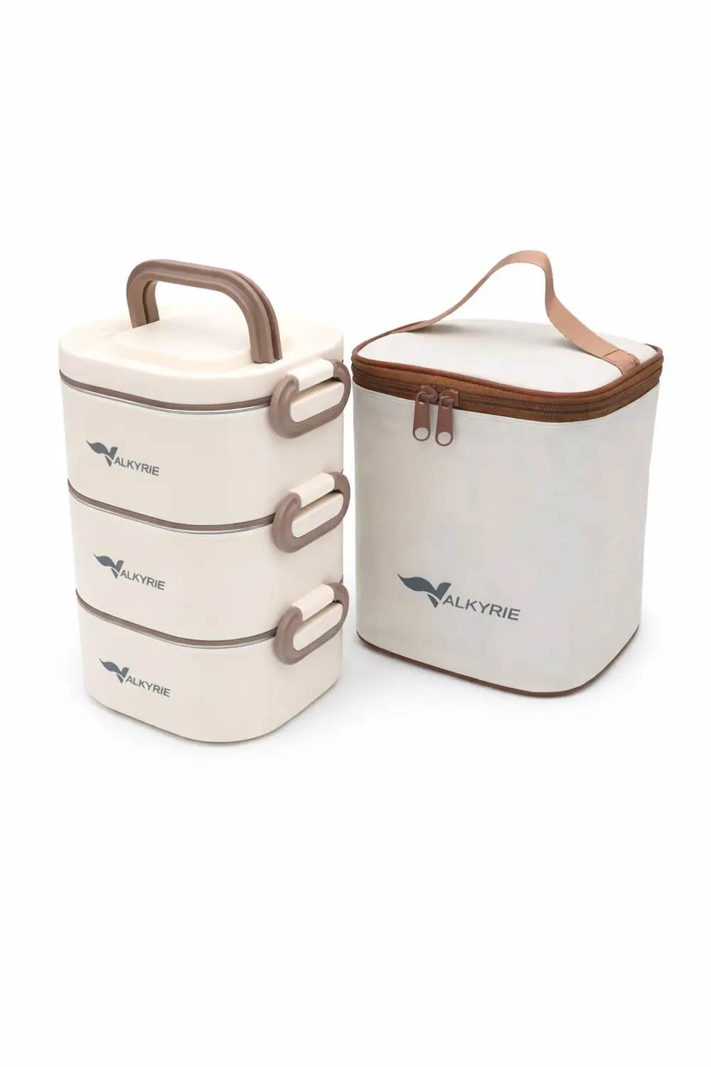 Valkyrie 1950 ML 3 Katlı Paslanmaz Çelik Yemek Kabı – Termal Çant