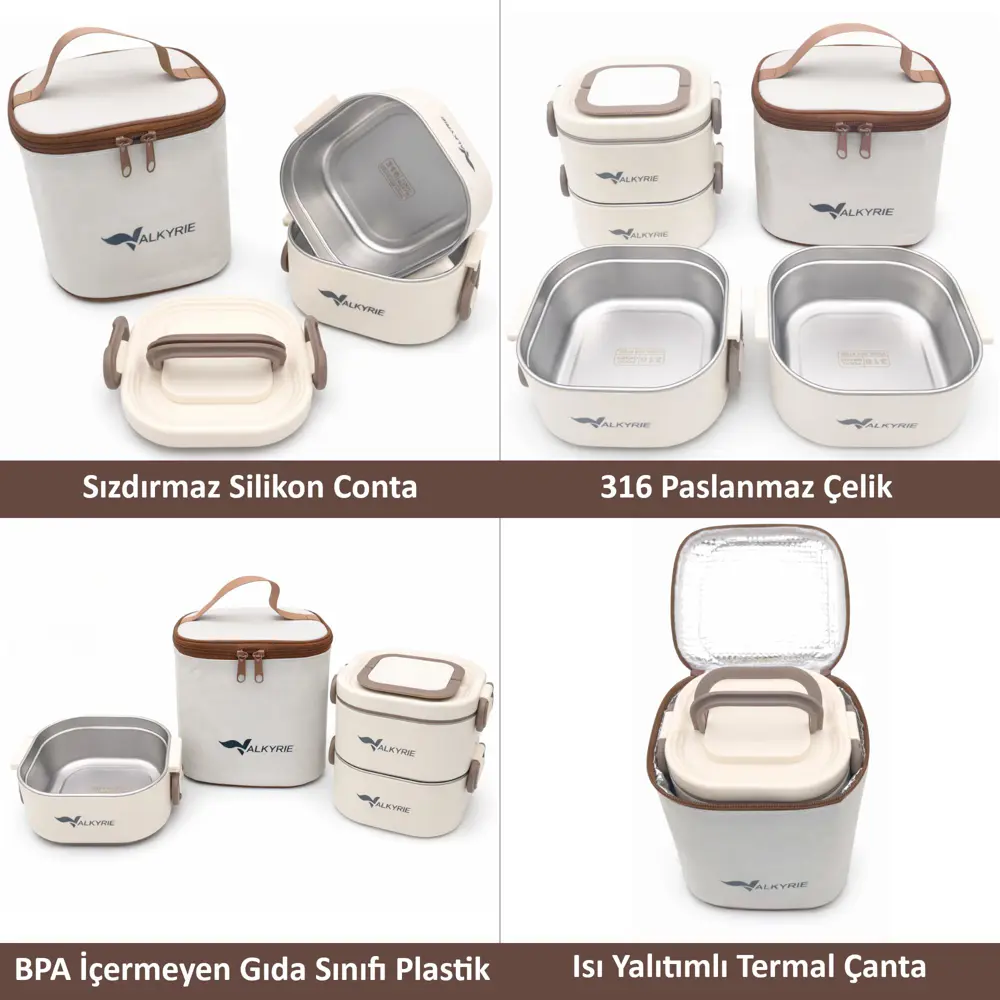 Valkyrie 2 Katlı Paslanmaz Çelik Yemek Kabı Seti 1300 ml – Termal