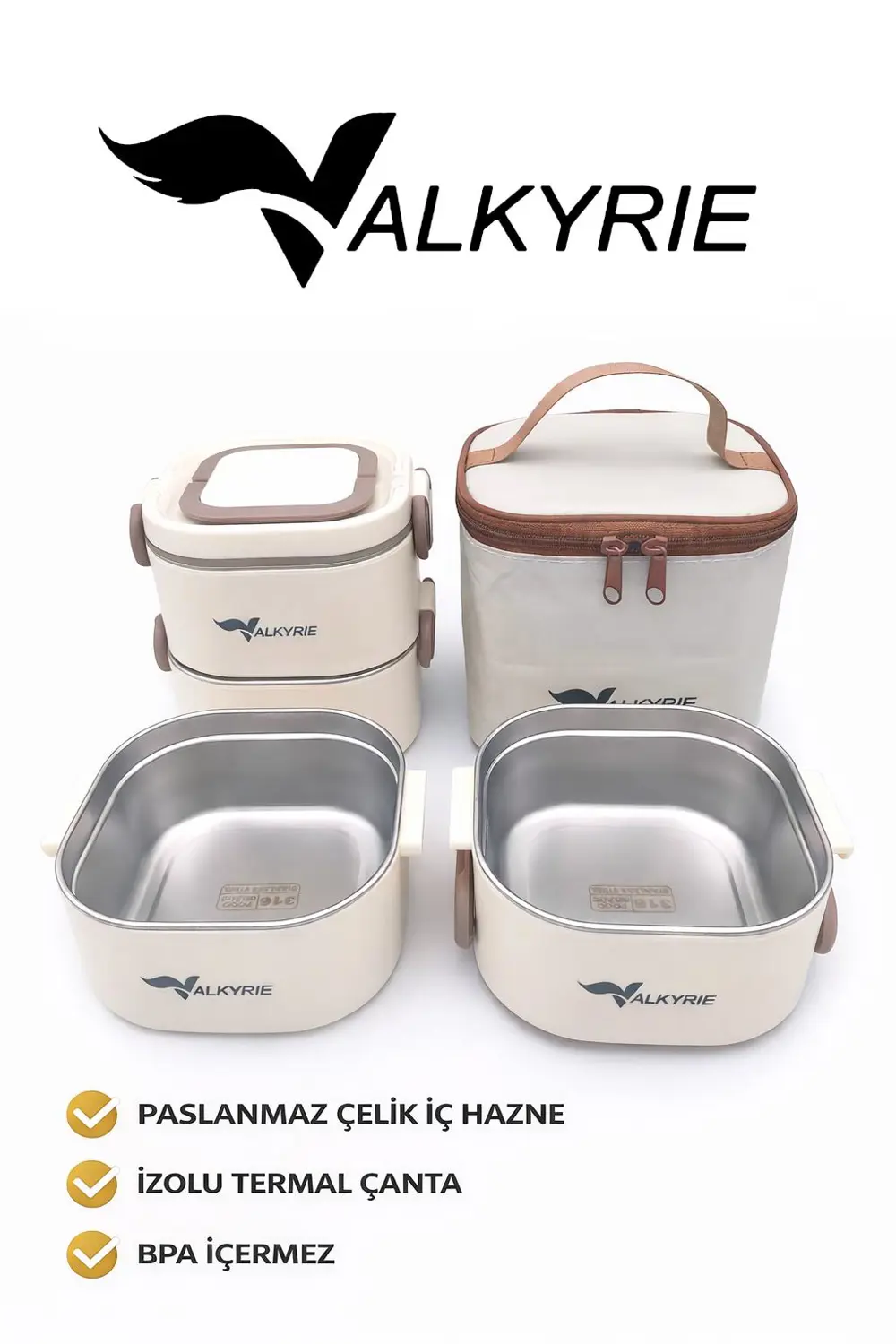 Valkyrie 2 Katlı Paslanmaz Çelik Yemek Kabı Seti 1300 ml – Termal