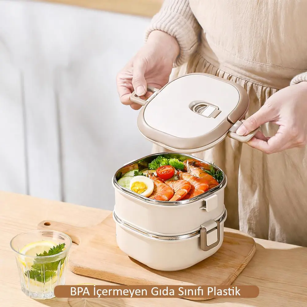 Valkyrie 2 Katlı Yemek Kabı 1400 ml – Termal Çantalı Lunch Box, 3