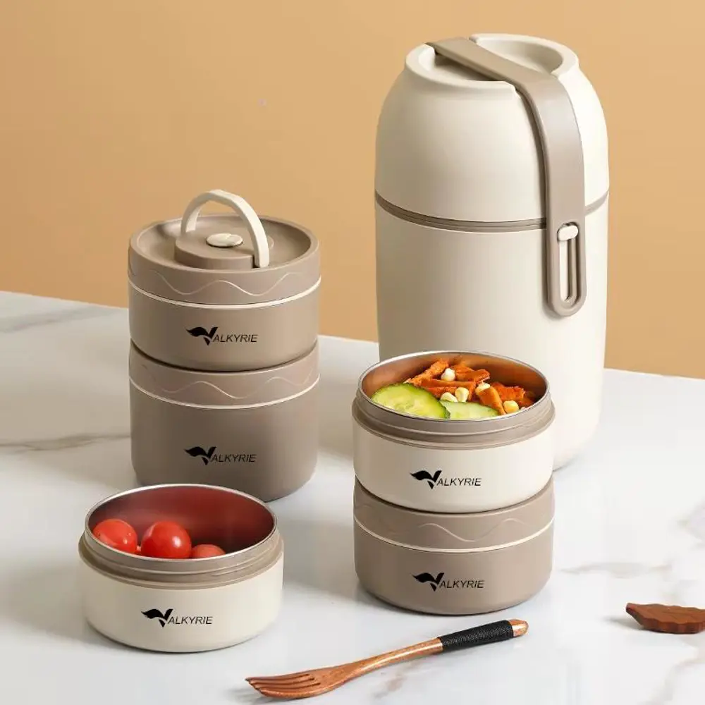 Valkyrie 3 Katmanlı Isı Yalıtımlı Termos Yemek Kabı Seti – 304 Pa