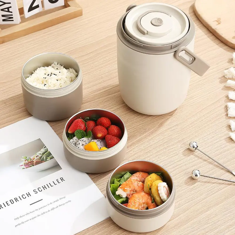 Valkyrie 3 Katmanlı Isı Yalıtımlı Termos Yemek Kabı Seti – 304 Pa