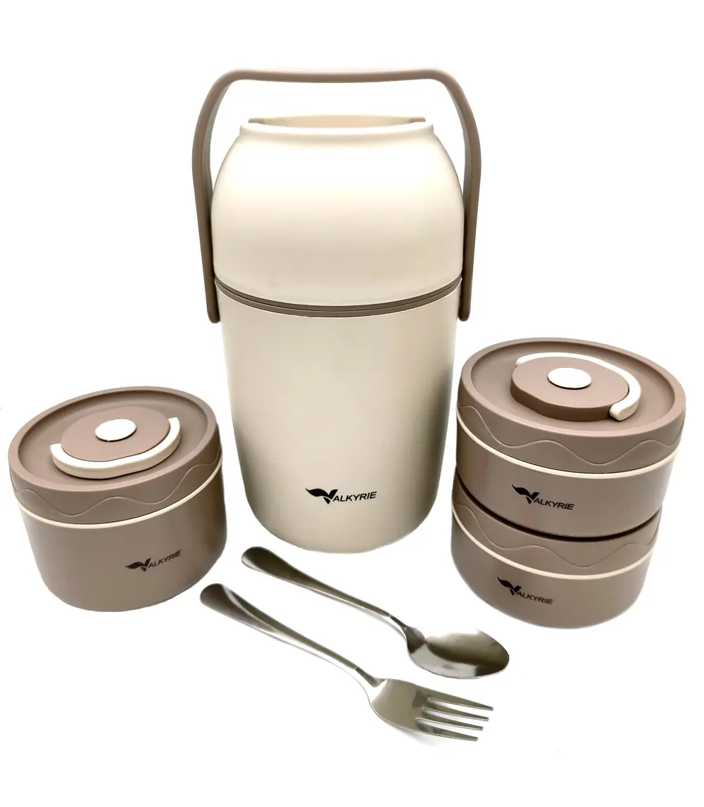 Valkyrie 3 Katmanlı Isı Yalıtımlı Termos Yemek Kabı Seti – 304 Pa