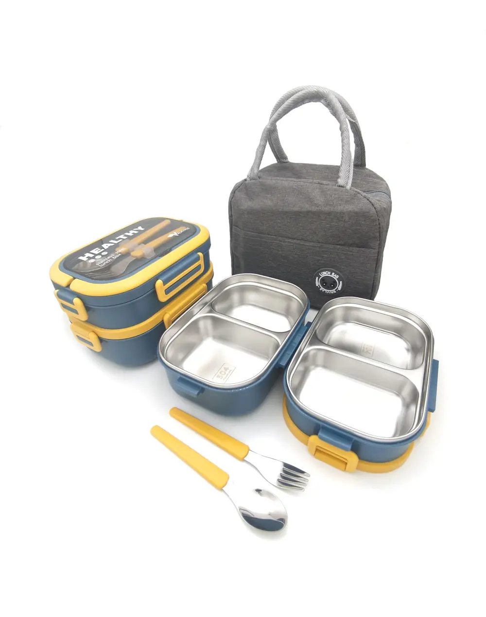 Valkyrie 304 Çelik Bölmeli Lunch Box Seti | Termal Çantalı, Bölme