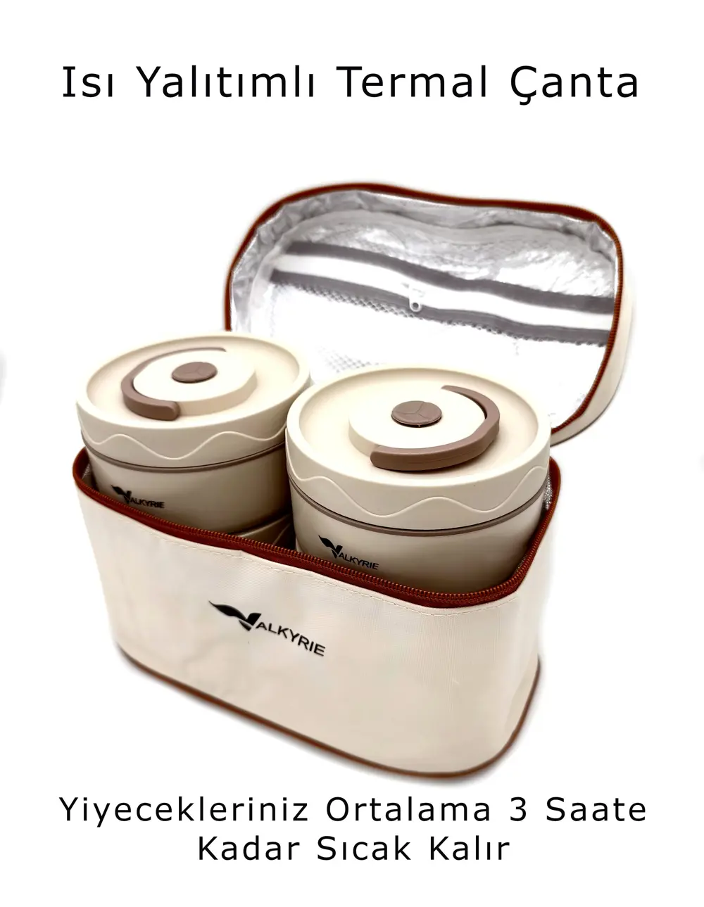 Valkyrie 4 Gözlü Paslanmaz Çelik Isı Yalıtımlı Yemek Kabı Seti Ça