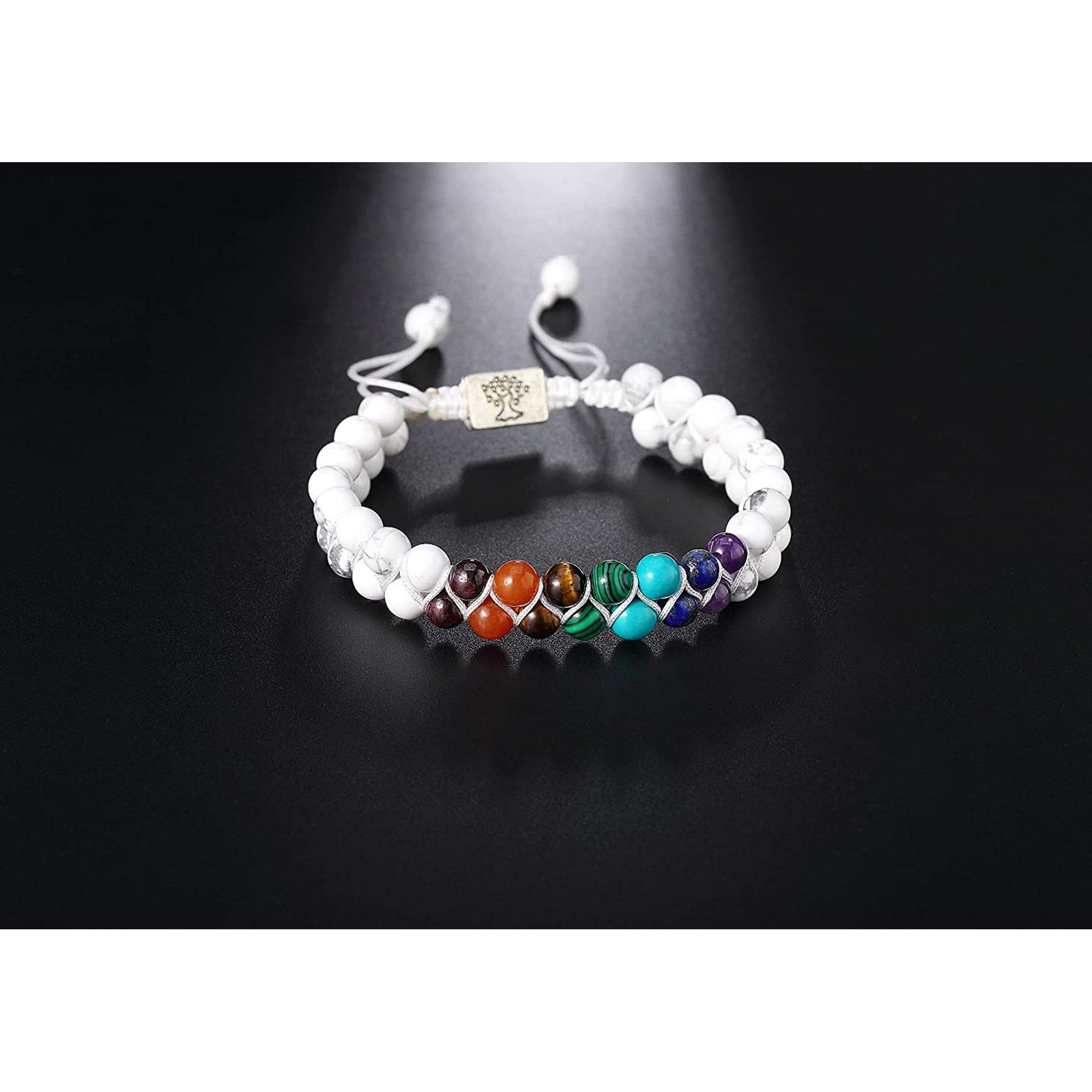 Valkyrie 7 Çakra Doğal Taş Bileklik – Howlite Beyaz – Ayarlanabil Valkyrie 7 Çakra Doğal Taş Bileklik – Howlite Beyaz – Ayarlanabil