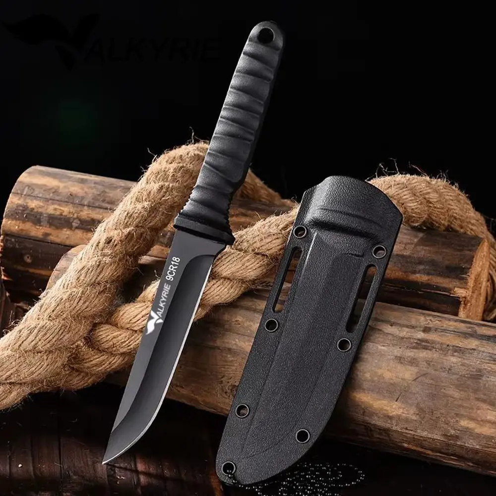 Valkyrie 9CR18 Soğuk Çelik Boyun Askılı Kılıflı Kamp Av Bıçağı Pa