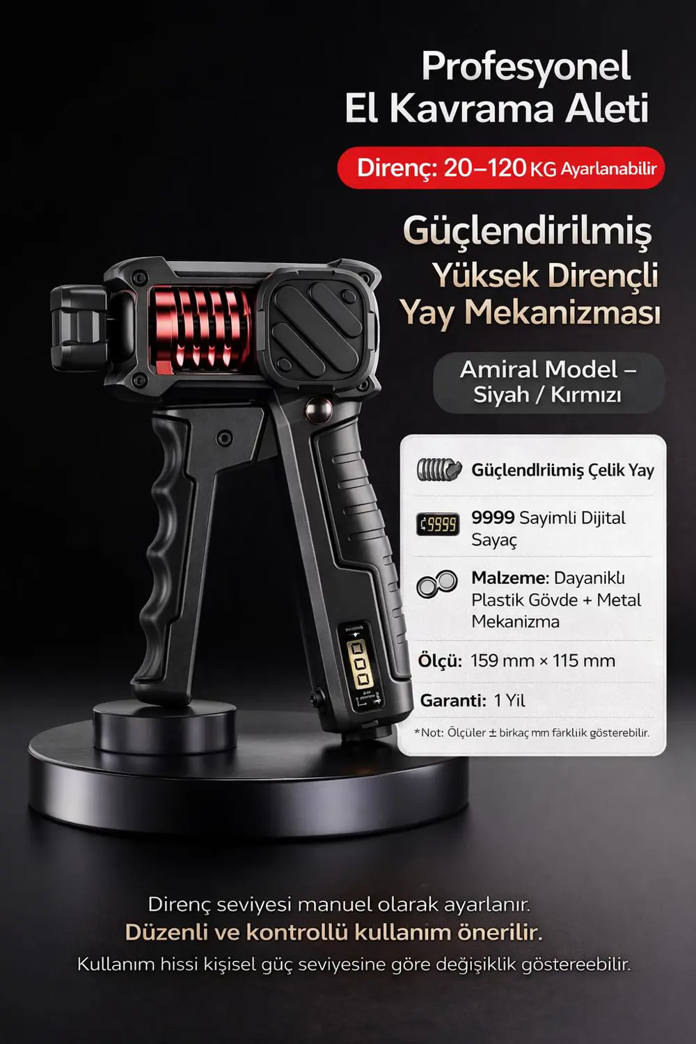 Valkyrie Ayarlanabilir El Kavrama Aleti 20–120 KG | Dijital Sayaç