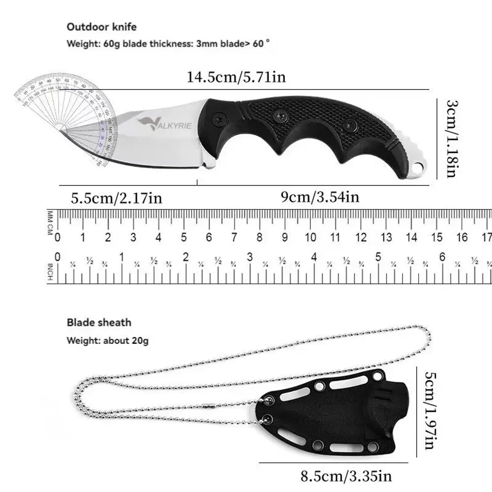 Valkyrie Boyun Askılı Kılıflı Paslanmaz Çelik Av Bıçağı Karambit Valkyrie Boyun Askılı Kılıflı Paslanmaz Çelik Av Bıçağı Karambit