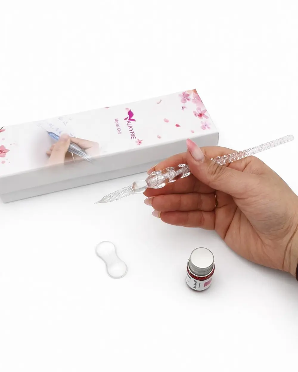 Valkyrie Cam Dip Kalem Seti – El Yapımı Şeffaf Cam Kaligrafi ve İ Valkyrie Cam Dip Kalem Seti – El Yapımı Şeffaf Cam Kaligrafi ve İ