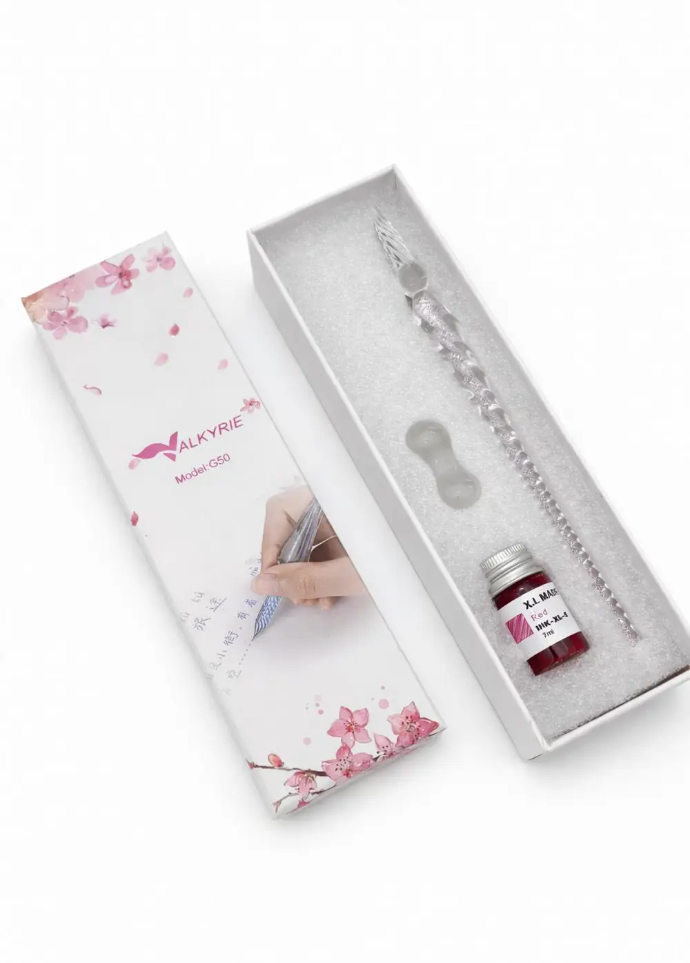 Valkyrie Cam Dip Kalem Seti – El Yapımı Şeffaf Cam Kaligrafi ve İ Valkyrie Cam Dip Kalem Seti – El Yapımı Şeffaf Cam Kaligrafi ve İ