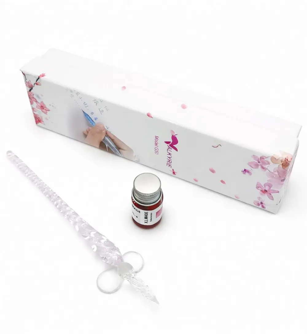 Valkyrie Cam Dip Kalem Seti – El Yapımı Şeffaf Cam Kaligrafi ve İ Valkyrie Cam Dip Kalem Seti – El Yapımı Şeffaf Cam Kaligrafi ve İ