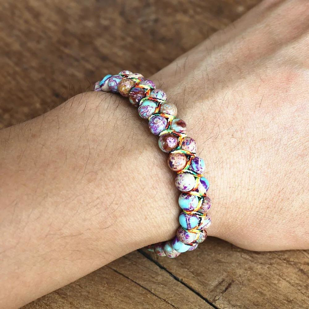 Valkyrie Doğal Taş Bileklik – El Yapımı Makrome Tasarım – Çok Ren