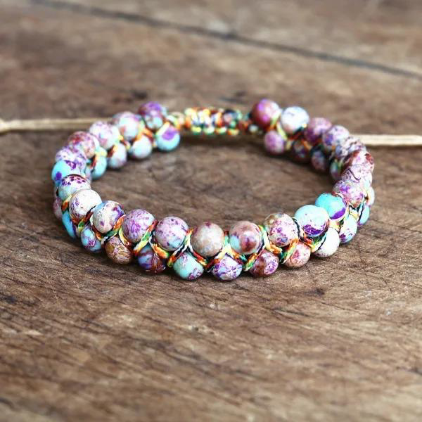 Valkyrie Doğal Taş Bileklik – El Yapımı Makrome Tasarım – Çok Ren