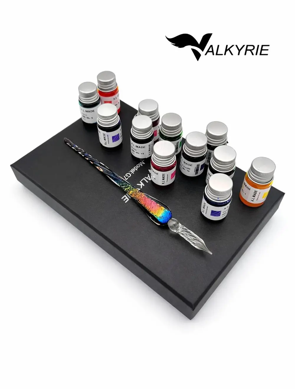 Valkyrie Gökkuşağı Cam Kalem Seti 12 Renk Mürekkep Hediyeli – Kri