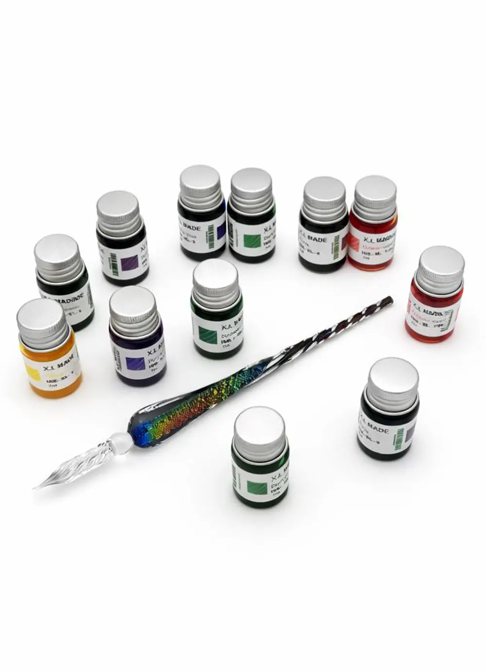 Valkyrie Gökkuşağı Cam Kalem Seti 12 Renk Mürekkep Hediyeli – Kri