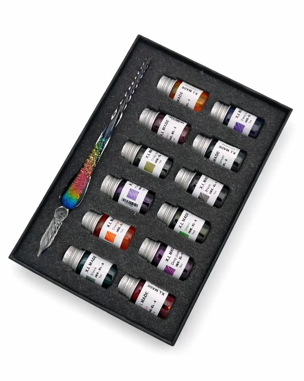 Valkyrie Gökkuşağı Cam Kalem Seti 12 Renk Mürekkep Hediyeli – Kri