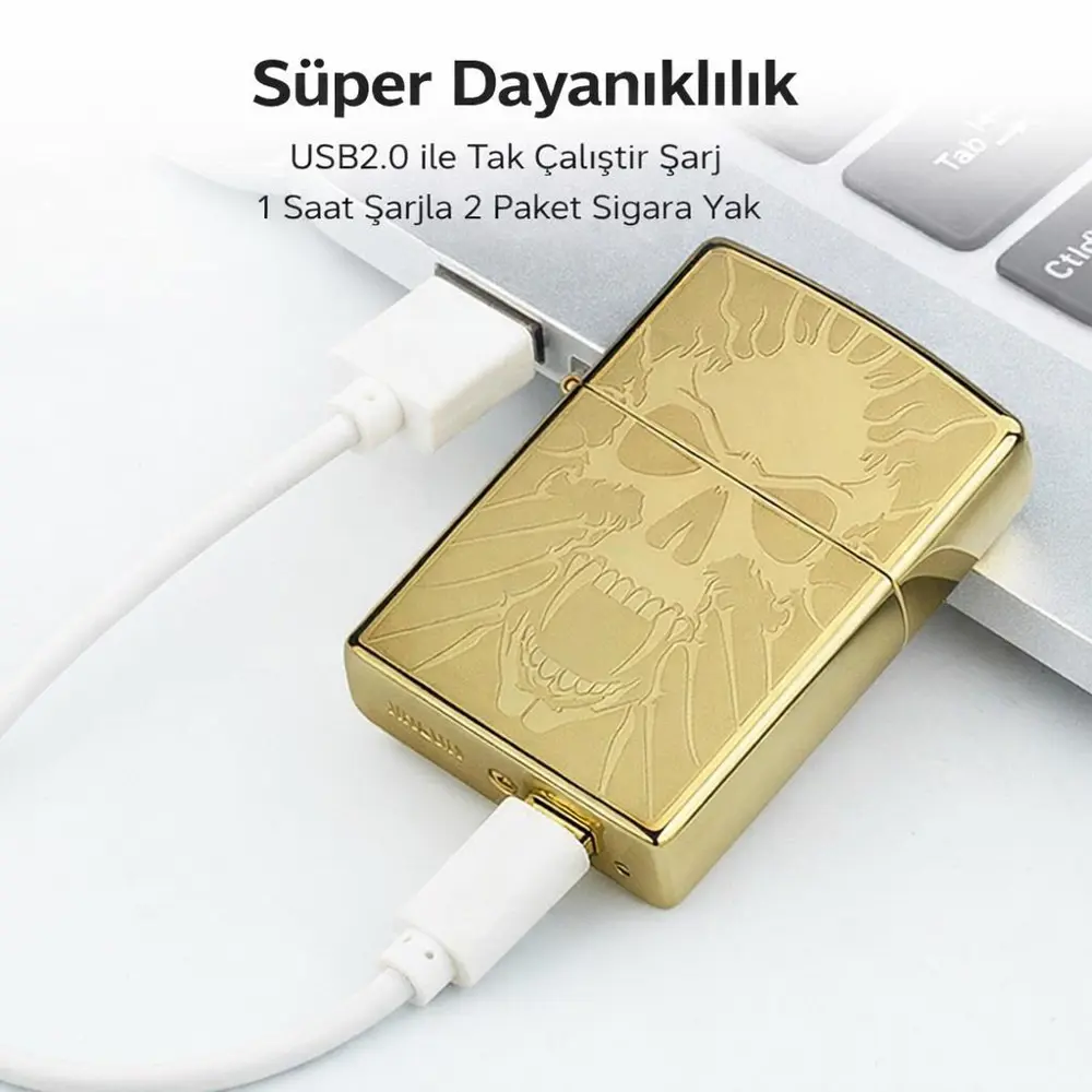 Valkyrie Gold Kuru Kafa Tasarım USB Şarjlı Elektrikli | Rüzgar Ge