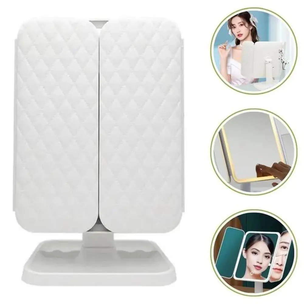 Valkyrie Işıklı Makyaj Aynası | 3 Panelli, 180° Dönebilen, 3 Renk