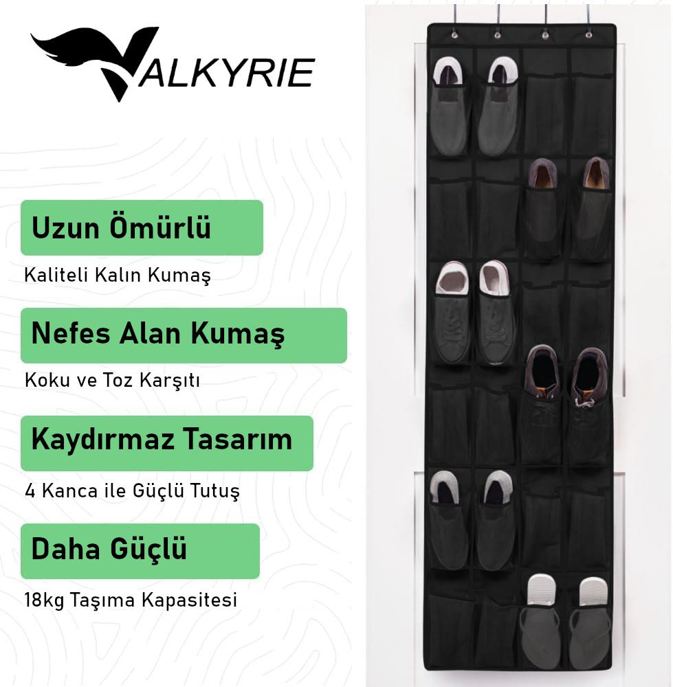 Valkyrie Kapı Arkası Ayakkabı Organizer 24 Gözlü – Askılı Dolap İ Valkyrie Kapı Arkası Ayakkabı Organizer 24 Gözlü – Askılı Dolap İ