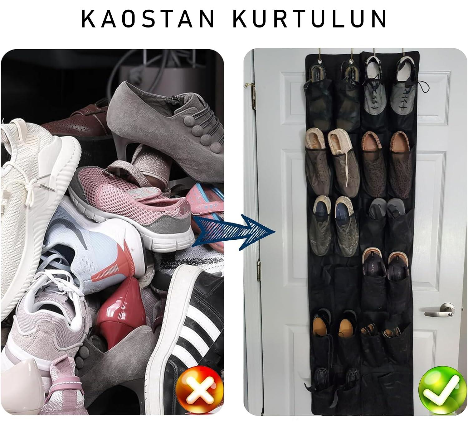 Valkyrie Kapı Arkası Ayakkabı Organizer 24 Gözlü – Askılı Dolap İ Valkyrie Kapı Arkası Ayakkabı Organizer 24 Gözlü – Askılı Dolap İ