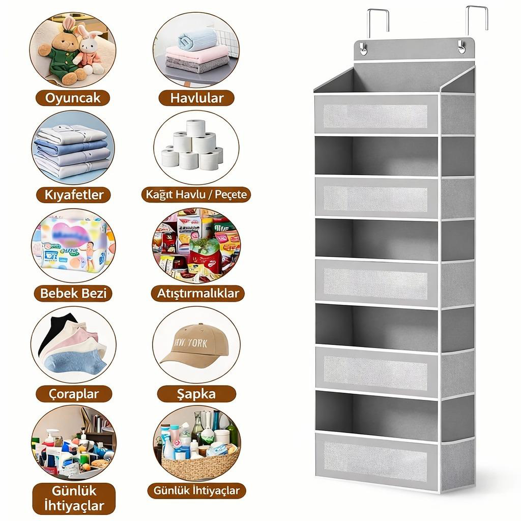 Valkyrie Kapı Arkası Organizer 5 Cepli Askılı Dolap Düzenleyici Ç Valkyrie Kapı Arkası Organizer 5 Cepli Askılı Dolap Düzenleyici Ç